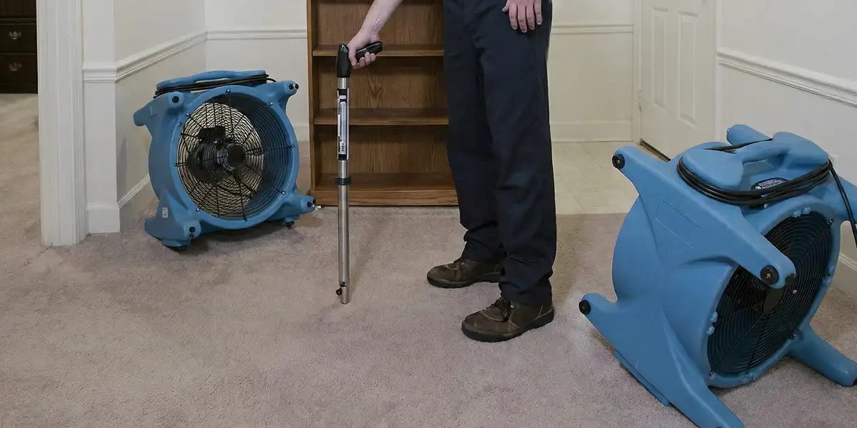emergency water removal equipment deployed to dry a flooded residential interior in Tacoma, WA